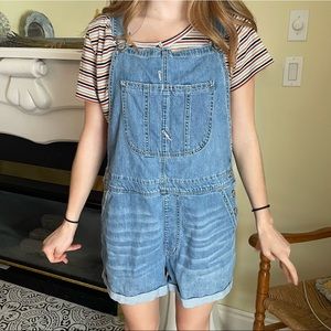American Eagle Denim Short Overalls